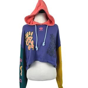 Adidas x KAS Limited Edition Love Unites Cropped Sweatshirt Hoodie Women Large